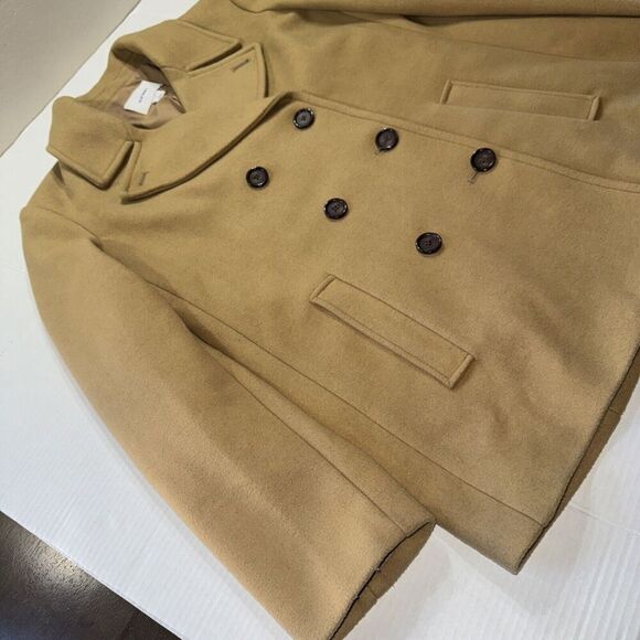 Old Navy Womens Pea Coat Soft Wool Blend Jacket Khaki Color Sz XL - Picture 4 of 14